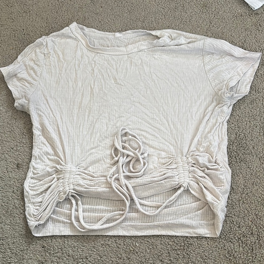 White Ruched Women's Top